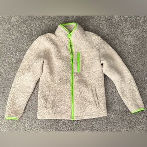 Pink Victoria's Secret Frosted White and Neon Trip Sherpa Small.